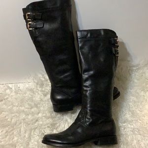 Guess WGHANNA-T Leather mid calf riding boots
